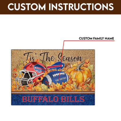 Buffalo Bills Doormat Custom Your Family Name And Choose Your Quotes, Sport Doormat, Sport Gifts For Fan