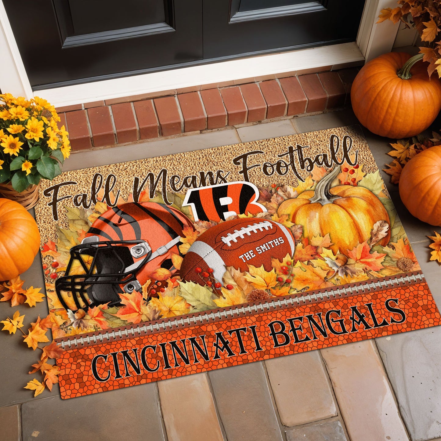 Cincinnati Bengals Doormat Custom Your Family Name And Choose Your Quotes, Sport Doormat, Sport Gifts For Fan