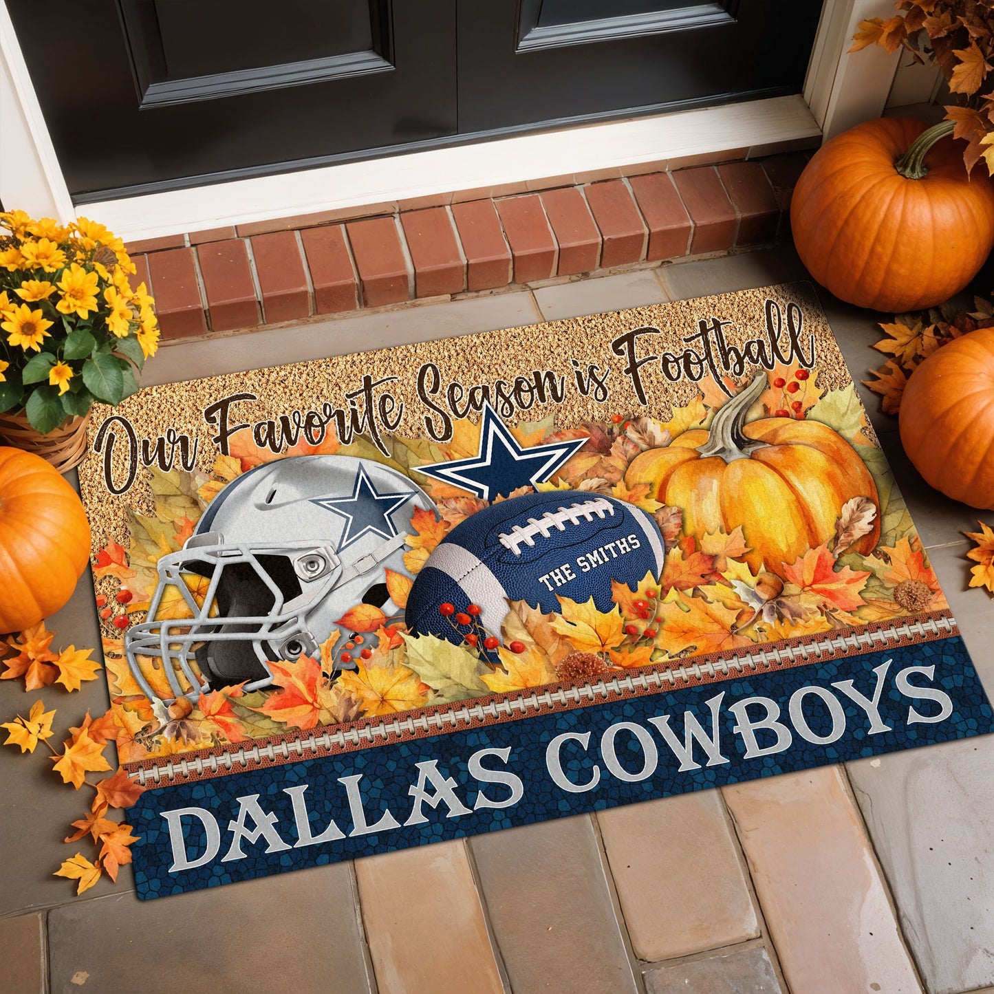 Dallas Cowboys Doormat Custom Your Family Name And Choose Your Quotes, Sport Doormat, Sport Gifts For Fan