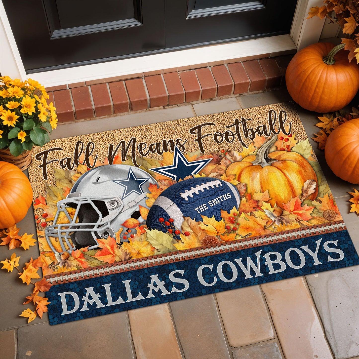 Dallas Cowboys Doormat Custom Your Family Name And Choose Your Quotes, Sport Doormat, Sport Gifts For Fan