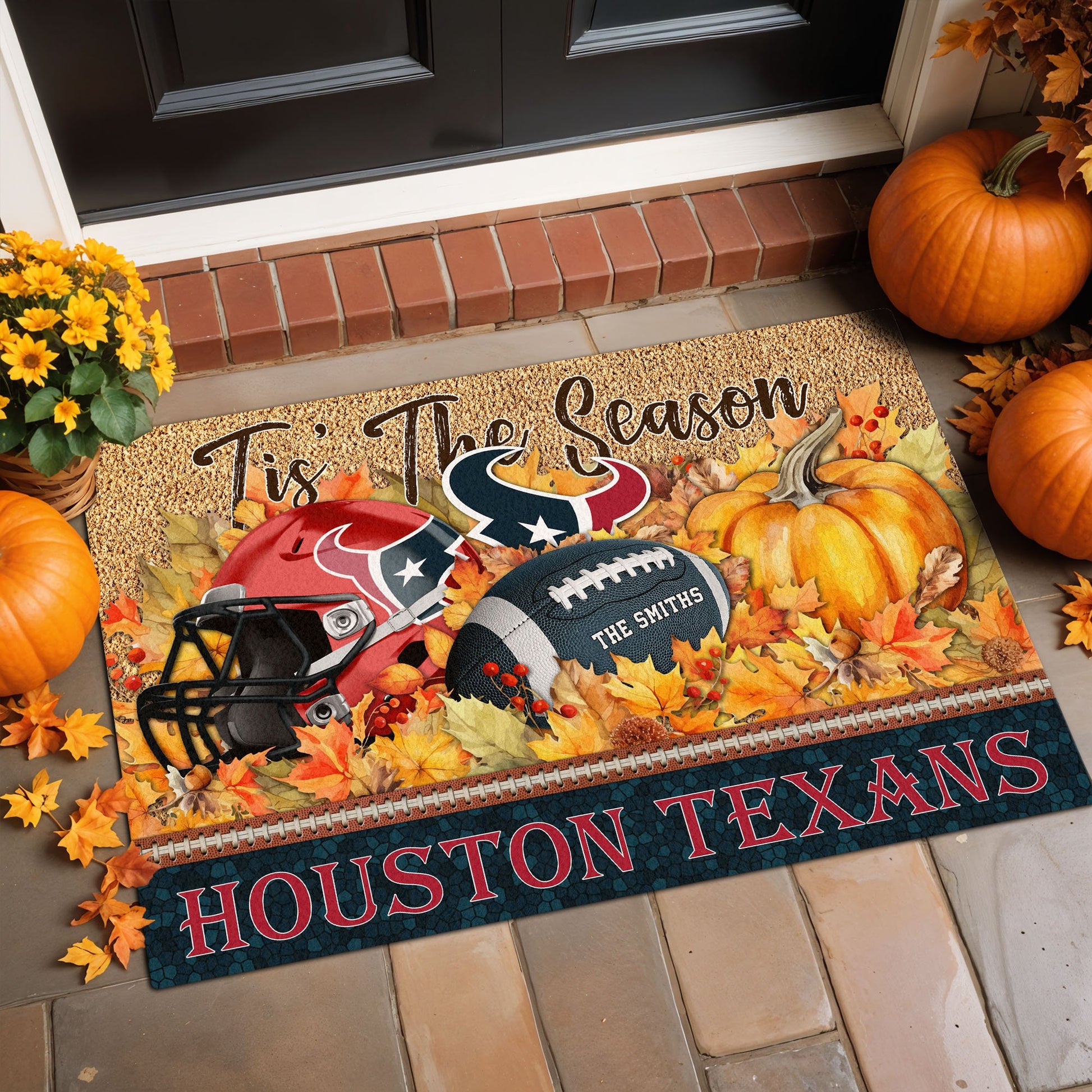 Houston Texans Doormat Custom Your Family Name And Choose Your Quotes, Sport Doormat, Sport Gifts For Fan EHIVM-60421N