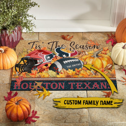 Houston Texans Doormat Custom Your Family Name And Choose Your Quotes, Sport Doormat, Sport Gifts For Fan EHIVM-60421N