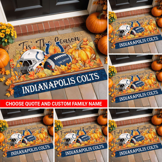 Indianapolis Colts Doormat Custom Your Family Name And Choose Your Quotes, Sport Doormat, Sport Gifts For Fan EHIVM-60421N