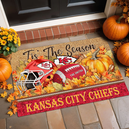 Kansas City Chiefs Doormat Custom Your Family Name And Choose Your Quotes, Sport Doormat, Sport Gifts For Fan EHIVM-60421N