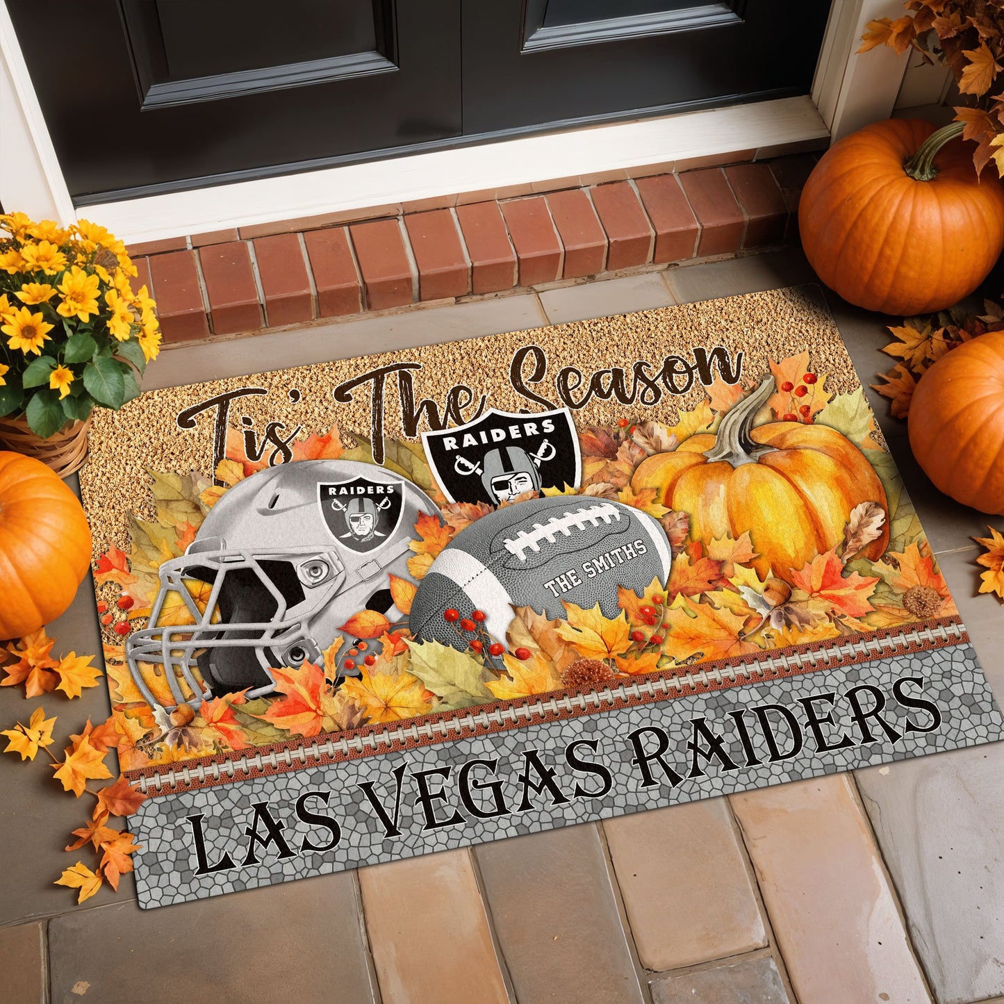 Las Vegas Raiders Doormat Custom Your Family Name And Choose Your Quotes, Sport Doormat, Sport Gifts For Fan EHIVM-60421N