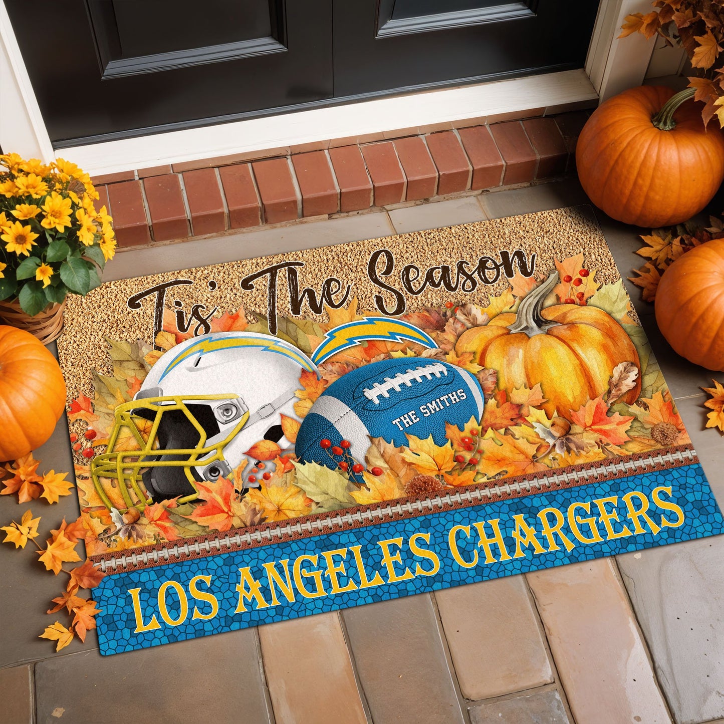Los Angeles Chargers Doormat Custom Your Family Name And Choose Your Quotes, Sport Doormat, Sport Gifts For Fan EHIVM-60421N