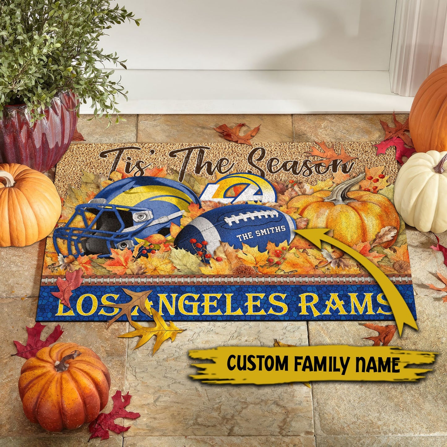 Los Angeles Rams Doormat Custom Your Family Name And Choose Your Quotes, Sport Doormat, Sport Gifts For Fan EHIVM-60421N