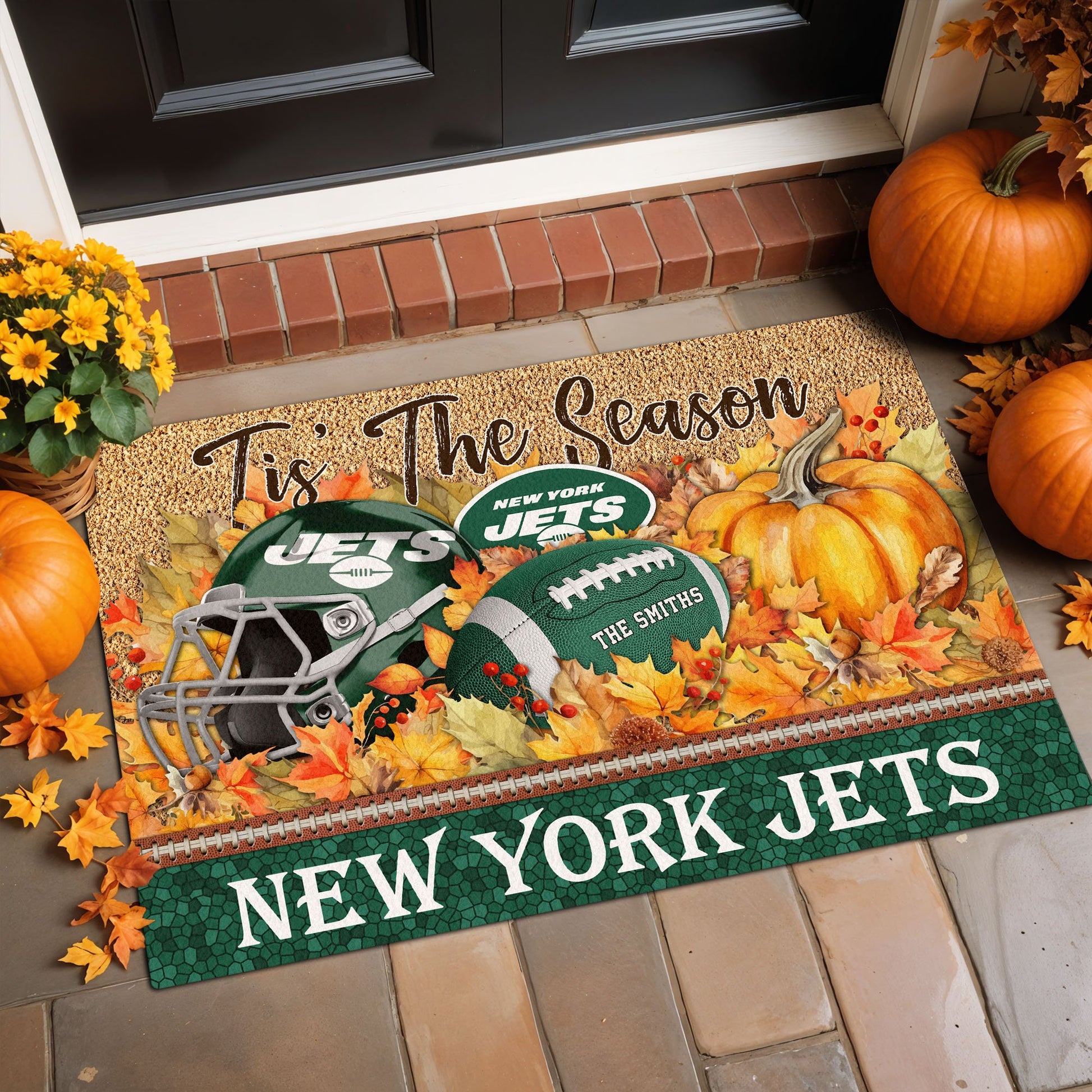 New York Jets Doormat Custom Your Family Name And Choose Your Quotes, Sport Doormat, Sport Gifts For Fan EHIVM-60421N