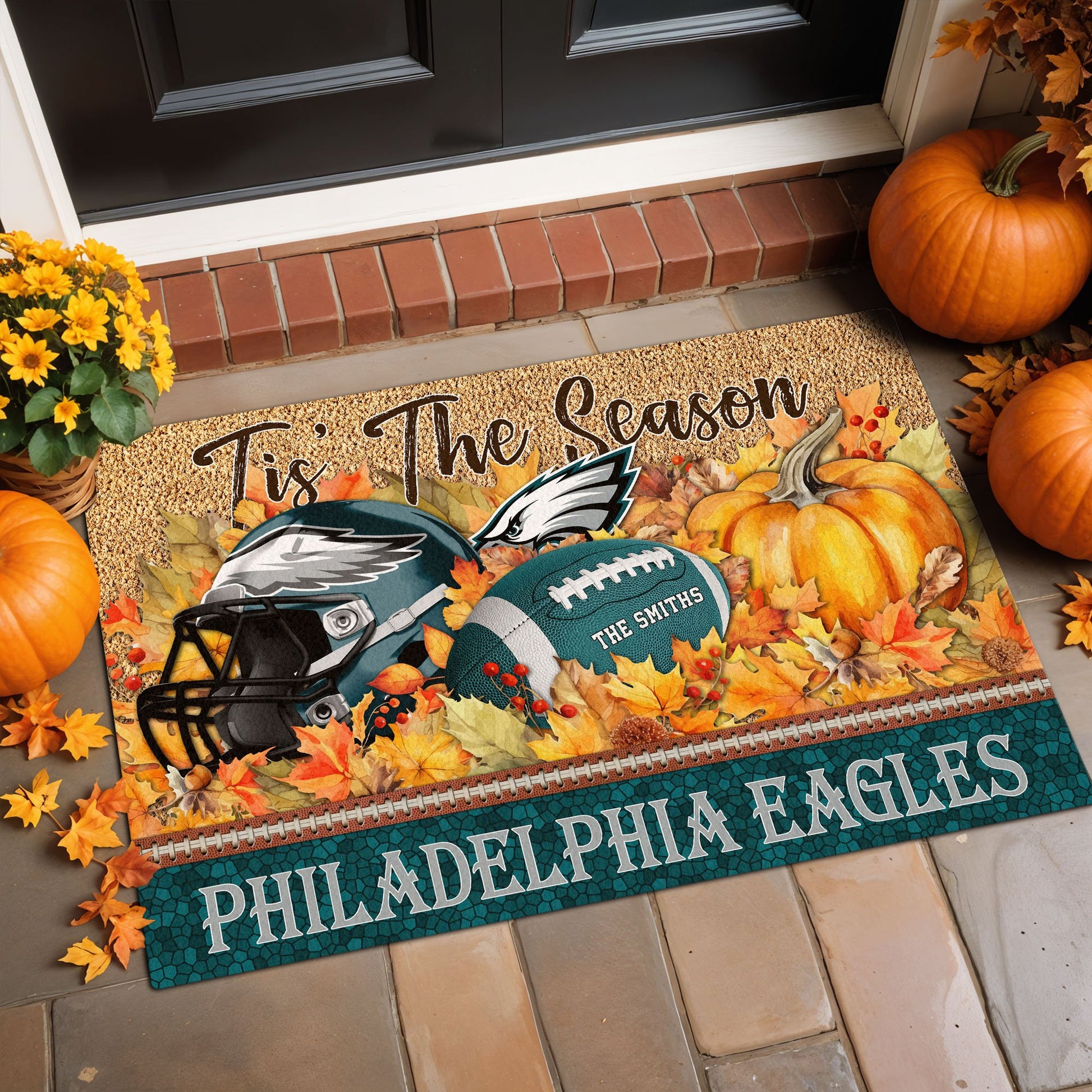 Philadelphia Eagles Doormat Custom Your Family Name And Choose Your Quotes, Sport Doormat, Sport Gifts For Fan EHIVM-60421N