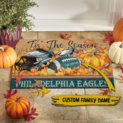 Philadelphia Eagles Doormat Custom Your Family Name And Choose Your Quotes, Sport Doormat, Sport Gifts For Fan EHIVM-60421N