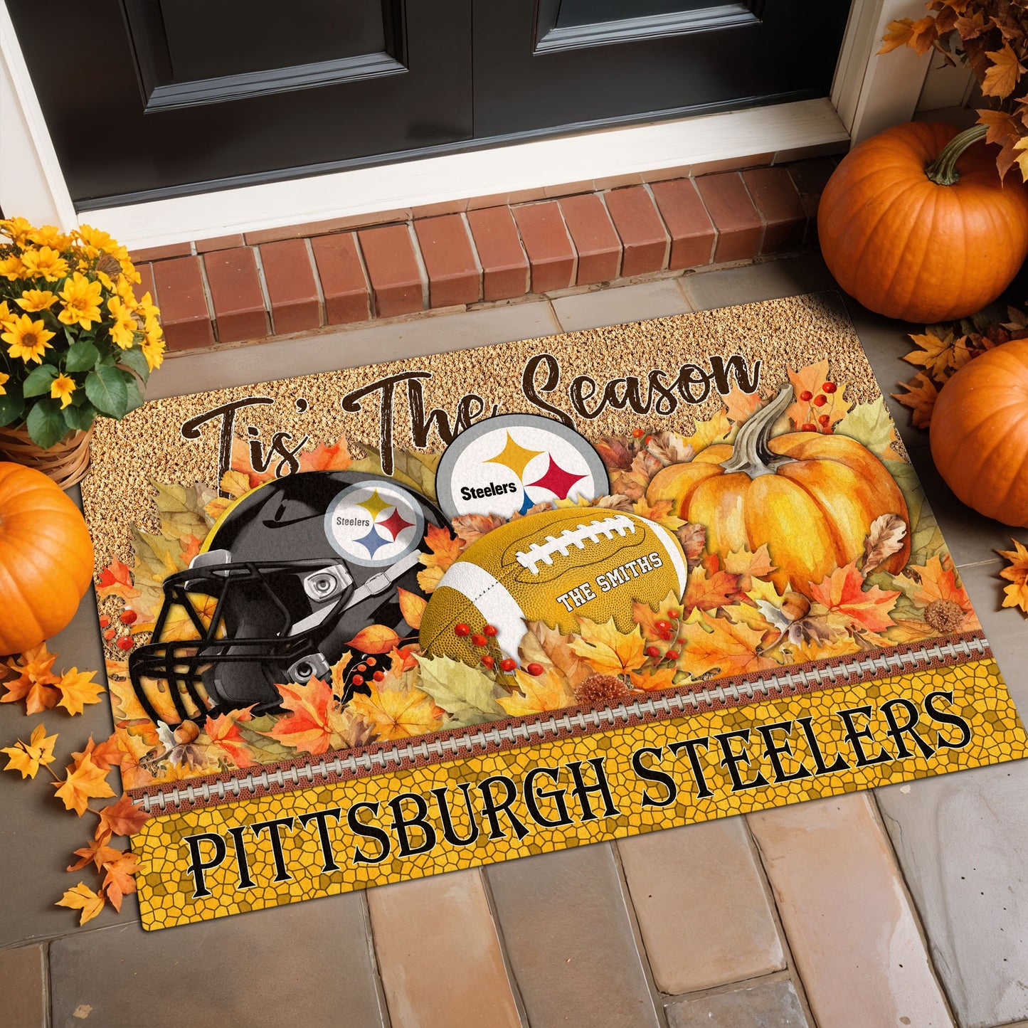Pittsburgh Steelers Doormat Custom Your Family Name And Choose Your Quotes, Sport Doormat, Sport Gifts For Fan EHIVM-60421N