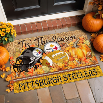 Pittsburgh Steelers Doormat Custom Your Family Name And Choose Your Quotes, Sport Doormat, Sport Gifts For Fan EHIVM-60421N