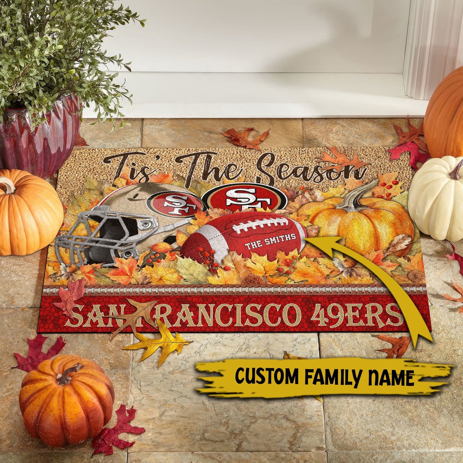 San Francisco 49ers Doormat Custom Your Family Name And Choose Your Quotes, Sport Doormat, Sport Gifts For Fan EHIVM-60421N