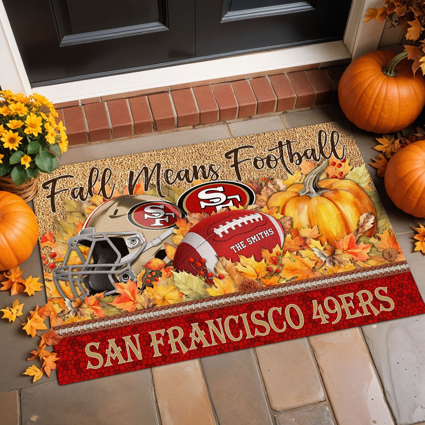 San Francisco 49ers Doormat Custom Your Family Name And Choose Your Quotes, Sport Doormat, Sport Gifts For Fan