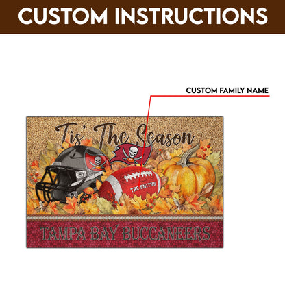 Tampa Bay Buccaneers Doormat Custom Your Family Name And Choose Your Quotes, Sport Doormat, Sport Gifts For Fan