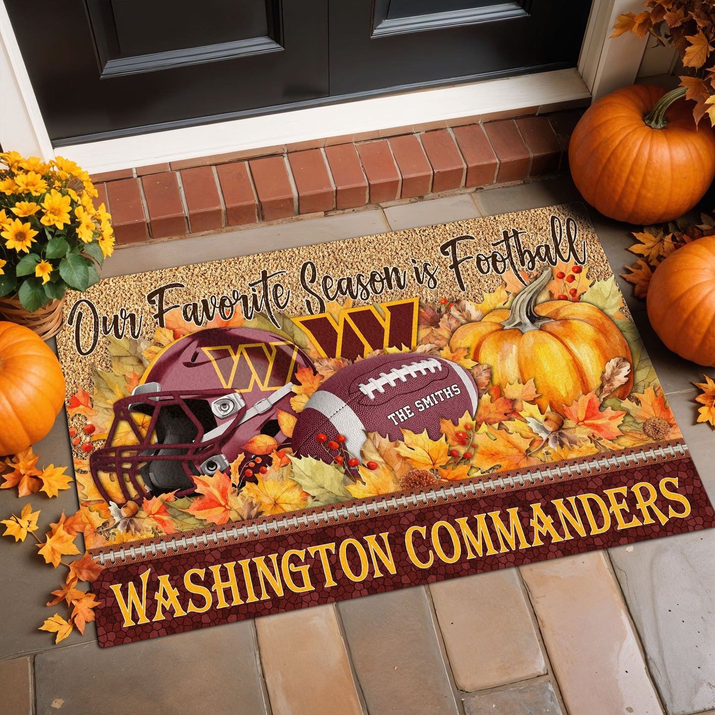 Washington Commanders Doormat Custom Your Family Name And Choose Your Quotes, Sport Doormat, Sport Gifts For Fan