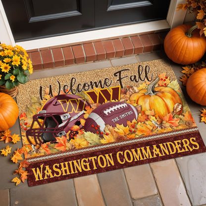 Washington Commanders Doormat Custom Your Family Name And Choose Your Quotes, Sport Doormat, Sport Gifts For Fan