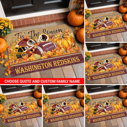Washington Redskins Doormat Custom Your Family Name And Choose Your Quotes, Sport Doormat, Sport Gifts For Fan EHIVM-60421N