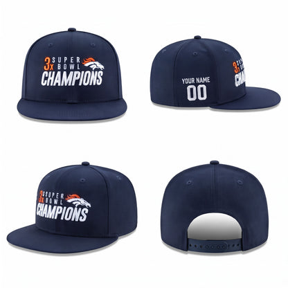 DEN 3x Super Bowl Champions Custom Snapback Cap - Embroidered V2