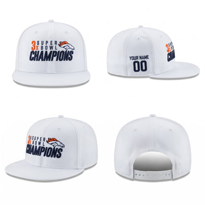 DEN 3x Super Bowl Champions Custom Snapback Cap - Embroidered V2
