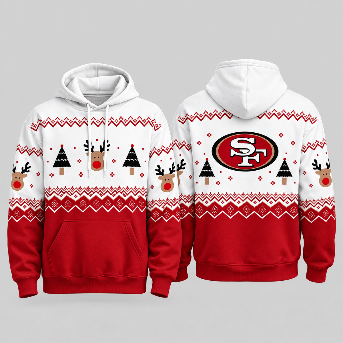 SF Christmas Fleece Hoodie - Printed