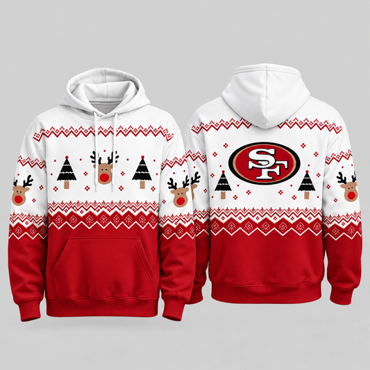 SF Christmas Fleece Hoodie - Printed