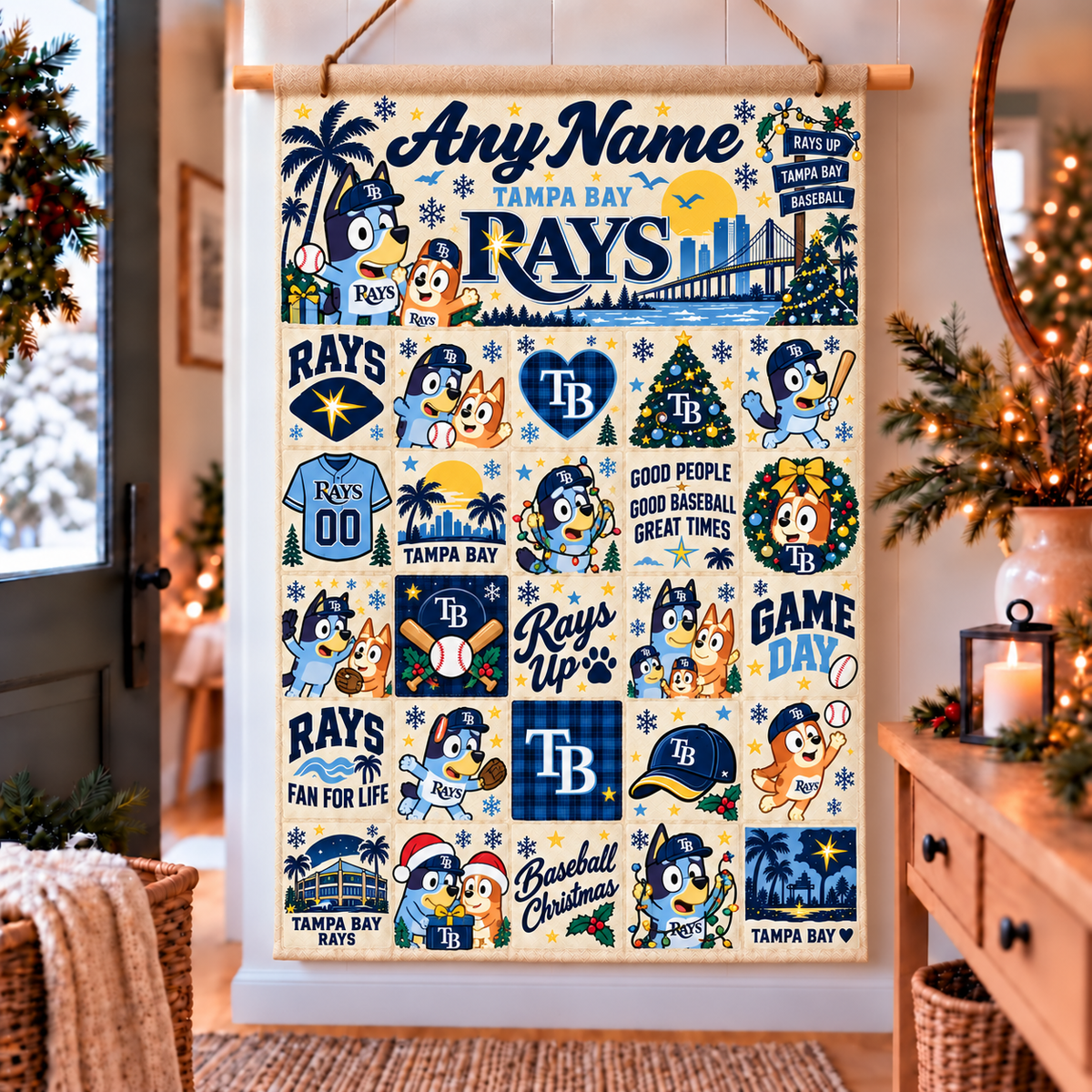 TBR x Blue Cartoon Character Custom Wall Advent Calendar - Printed
