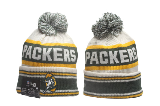GB Cuffed Knit Hat with Pom - Embroidered Patch