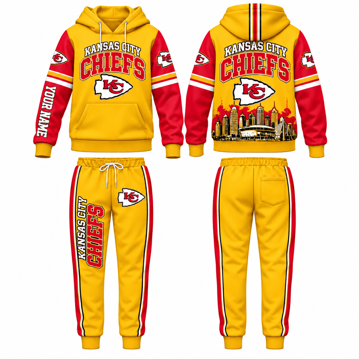 KC Streetwear Custom Hoodie Pants Set - Printed