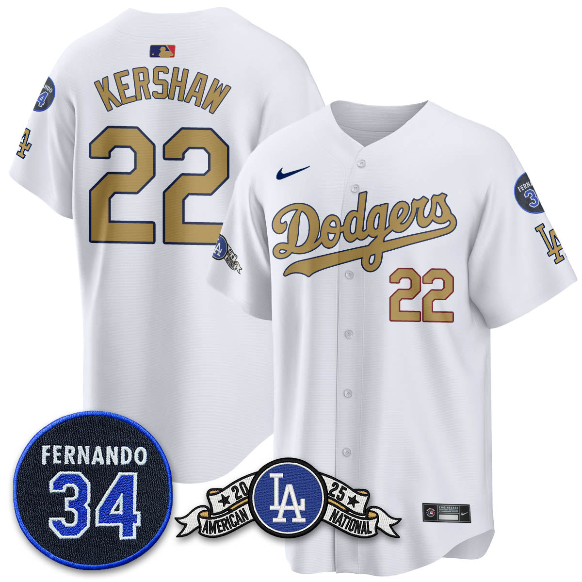 LAD 2025 National League Champions Jersey - All Stitched