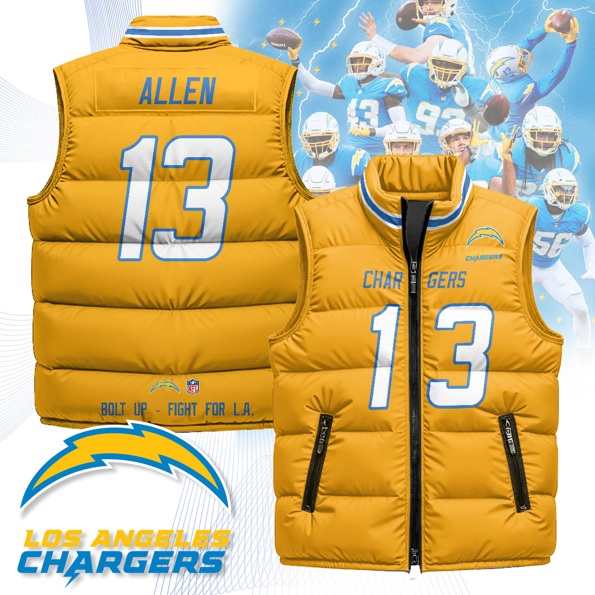 Los Angeles Chargers Unisex Puffer Vest