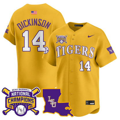 LSU Tigers 2025 College World Series Champions Limited Jersey - All Stitched