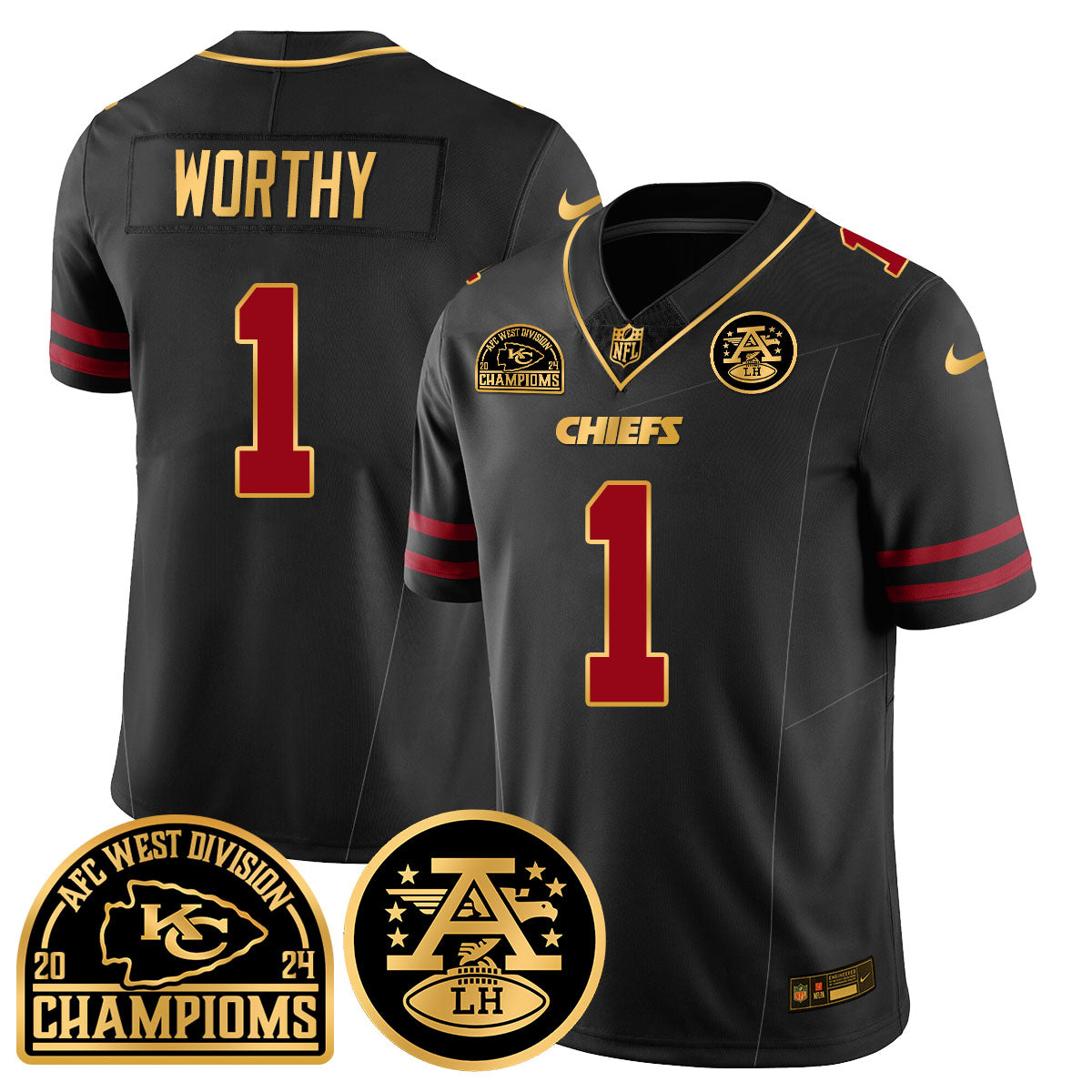 Chiefs 2024 AFC West Champs Jersey - All Stitched