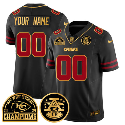 Custom Chiefs 2024 AFC West Champs Jersey - All Stitched