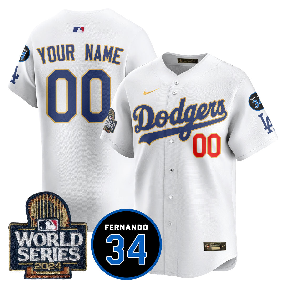 Dodgers Fernando Valenzuela Memorial Custom Jersey - All Stitched