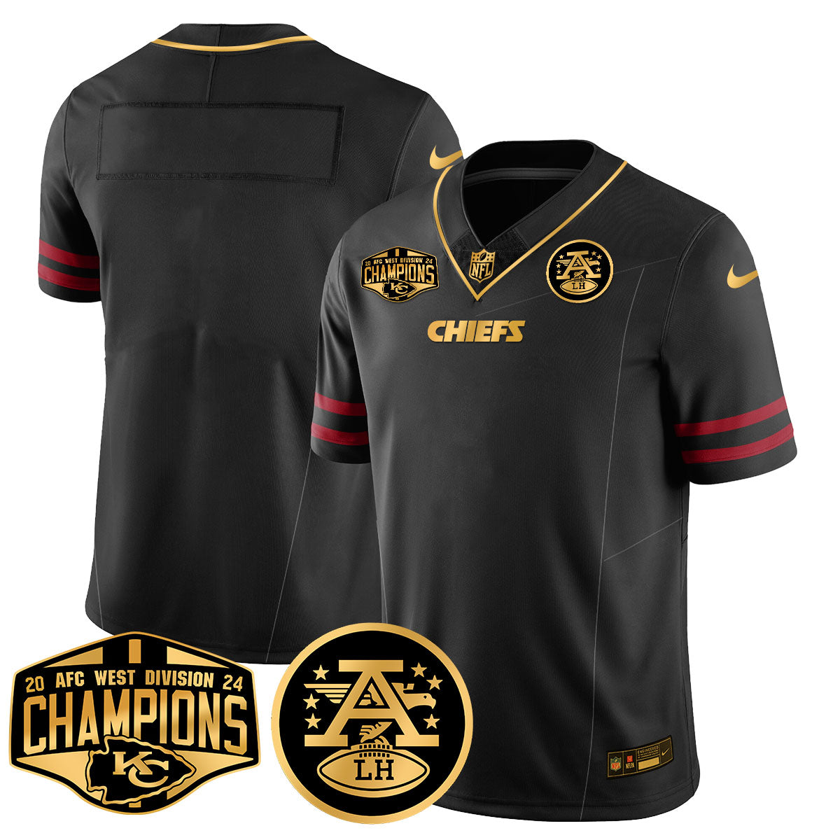 Chiefs 2024 AFC West Champions Jersey - All Stitched