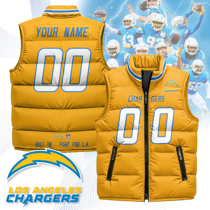 Personalized Los Angeles Chargers Unisex Puffer Vest