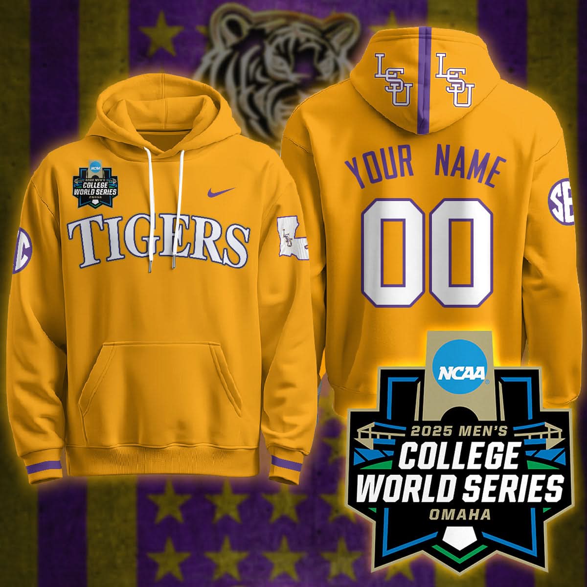 LSU Tigers 2025 World Series Limited Hoodie Personalized - All Stitched