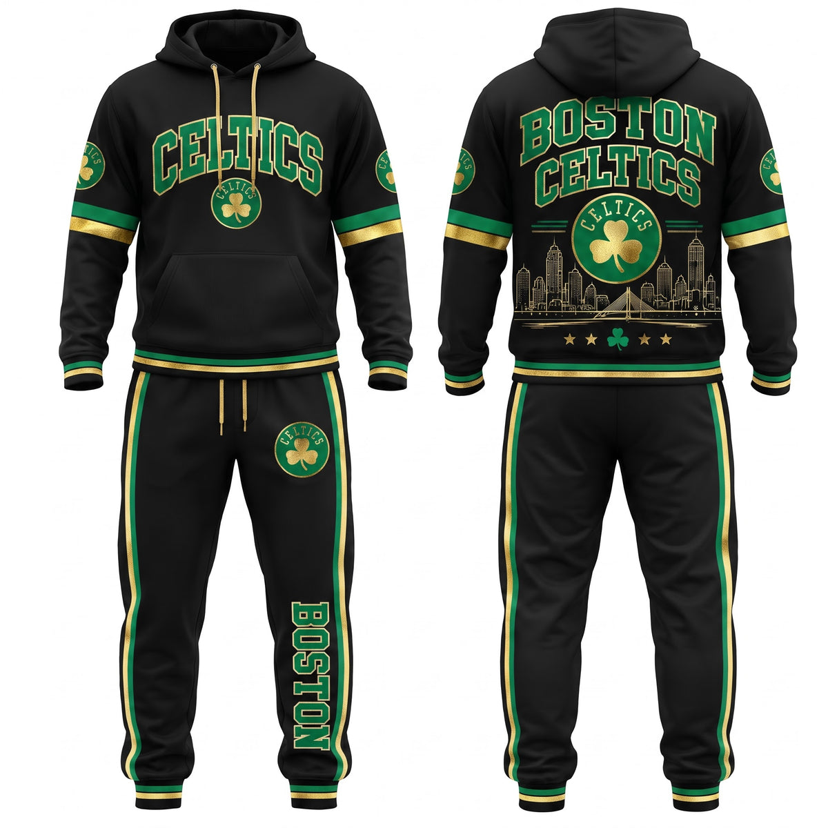 BOS Streetwear Hoodie Pants Set - Printed