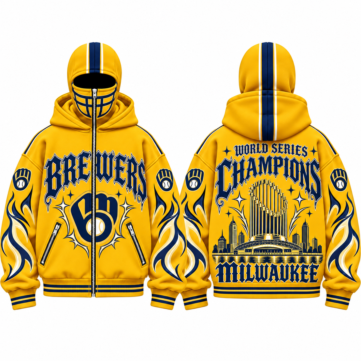 MIL 2026 World Series Champions Mask Zip Up Hoodie - Printed