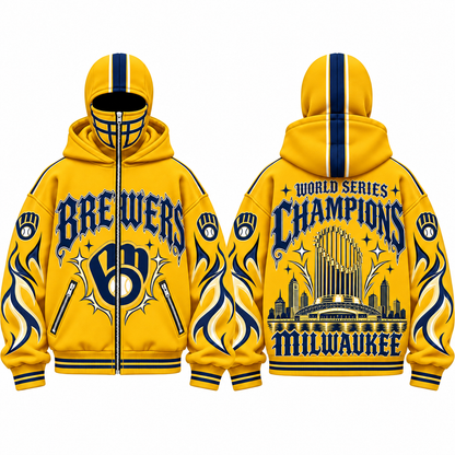MIL 2026 World Series Champions Mask Zip Up Hoodie - Printed