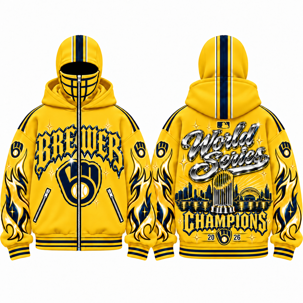 MIL 2026 World Series Champions Mask Zip Up Hoodie - Printed V3