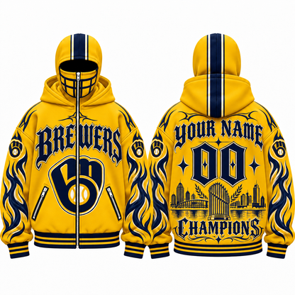 MIL 2026 World Series Champions Custom Mask Zip Up Hoodie - Printed V6