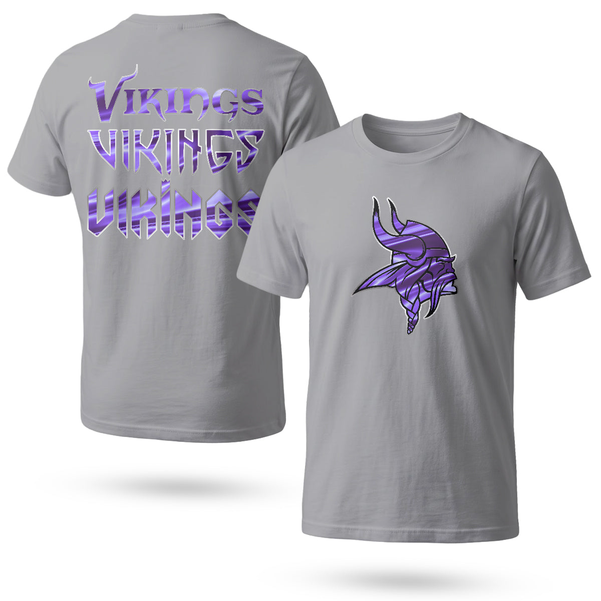 Minnesota Vikings Fangear Silver Edition Two Sides T-Shirt - Printed