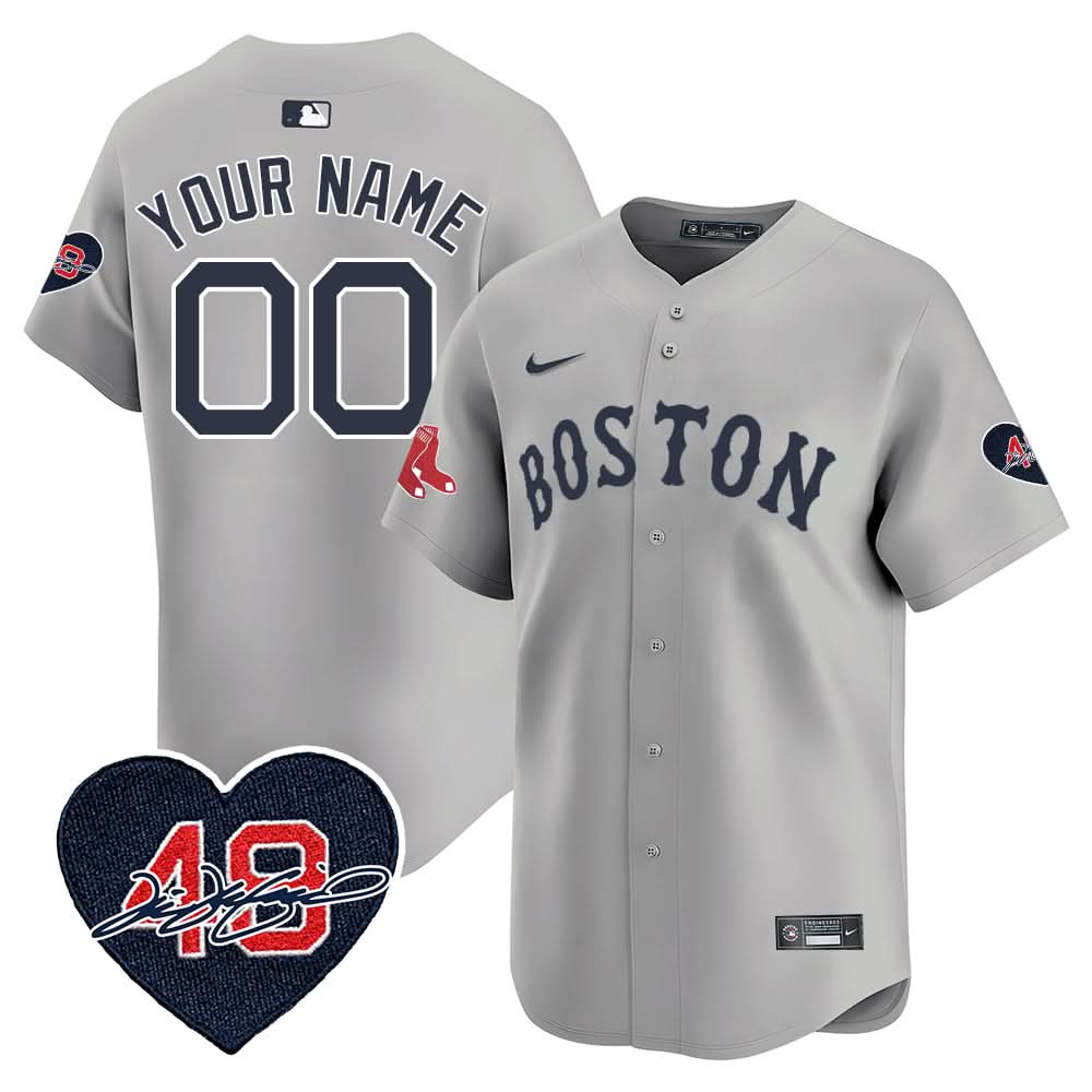 Red Sox Custom Jersey - Memorial Patch - All Stitched