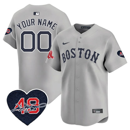 Red Sox Custom Jersey - Memorial Patch - All Stitched