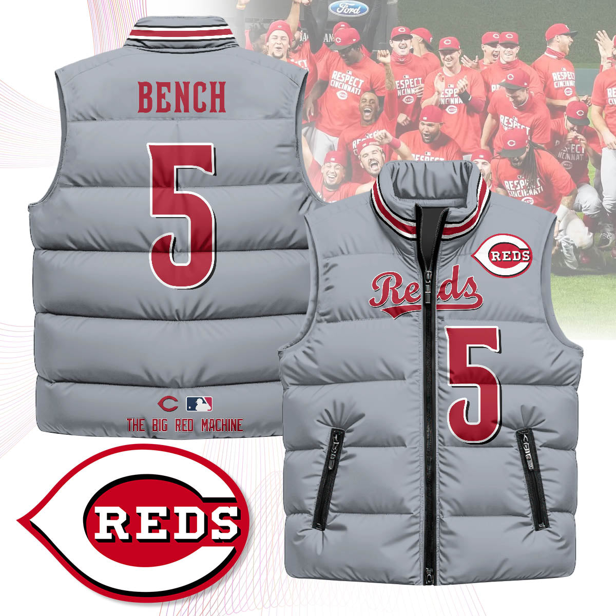 Cincinnati Reds Unisex Puffer Vest