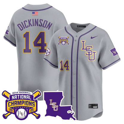 LSU Tigers 2025 College World Series Champions Limited Jersey - All Stitched