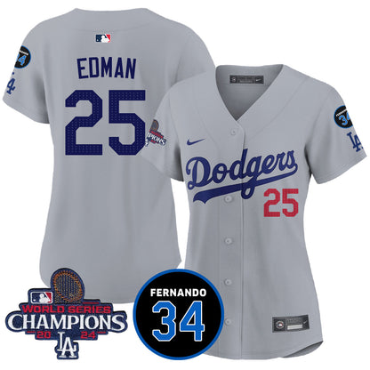 Women Dodgers - World Series Champions 2024 Jersey - All Stitched