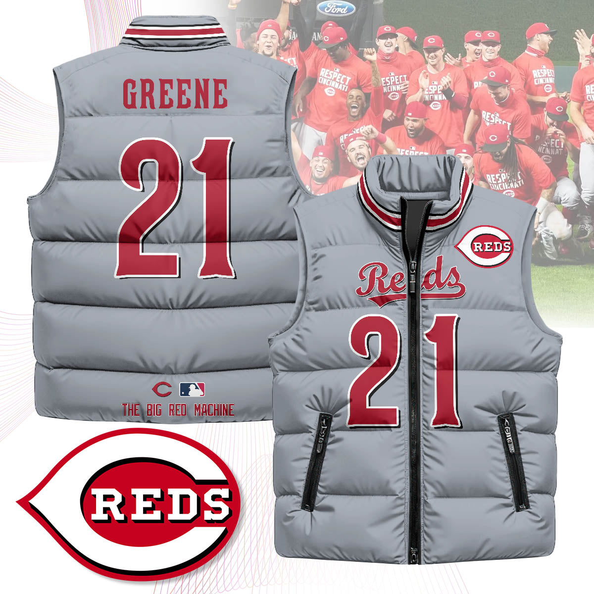 Cincinnati Reds Unisex Puffer Vest